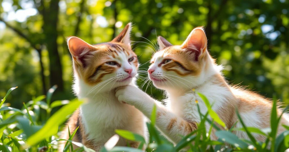 cats grooming each other